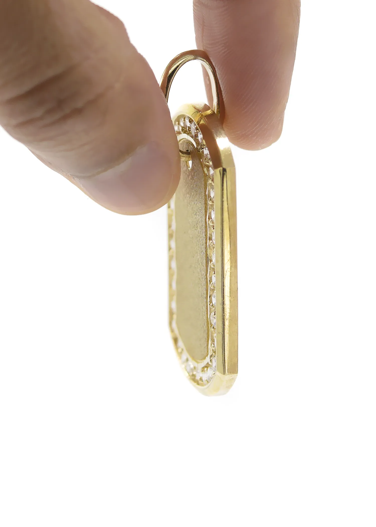 10K Gold  Dog Tag Pendant | Customizable Size