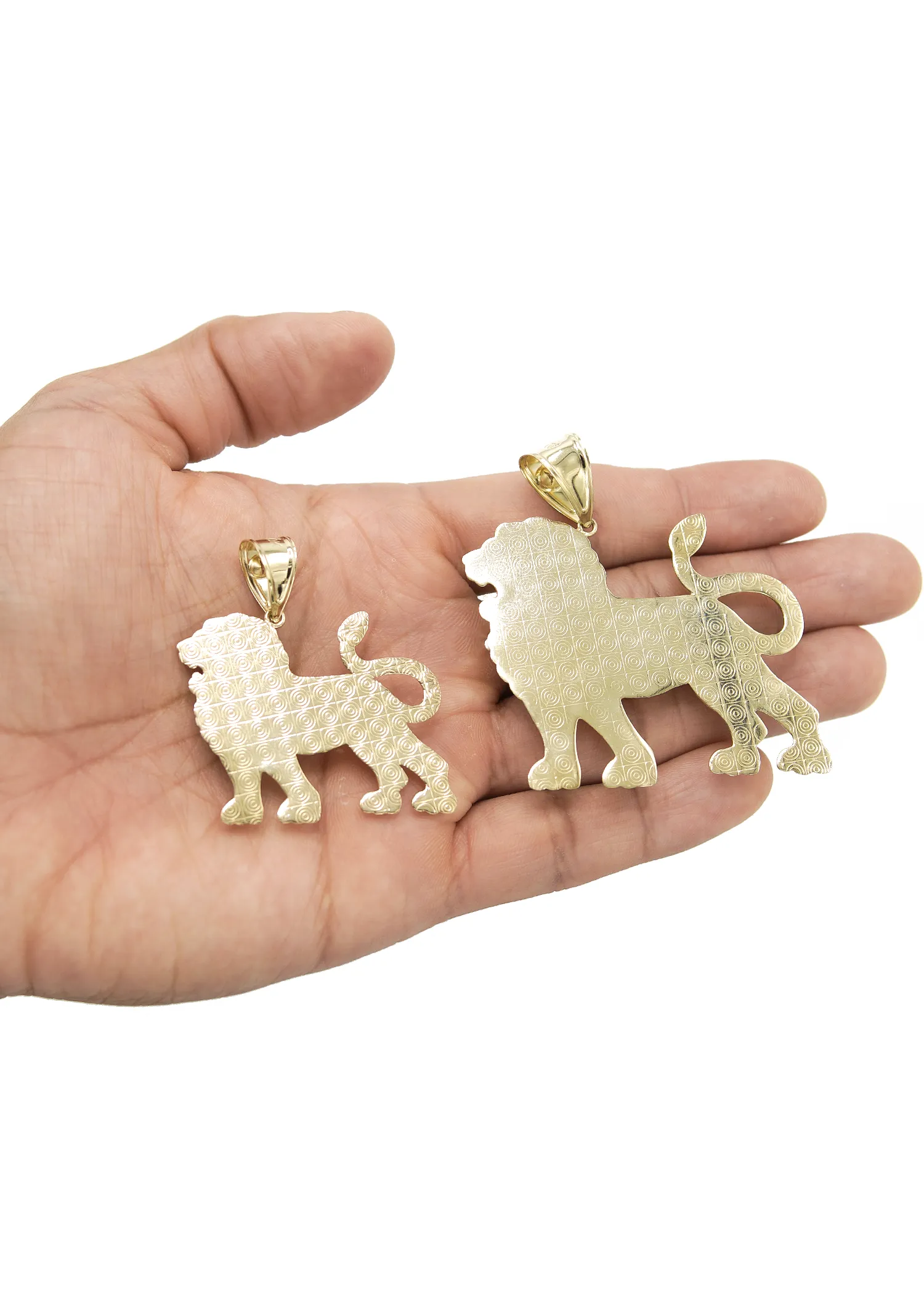 10K Gold Lion Pendant | Customizable Size