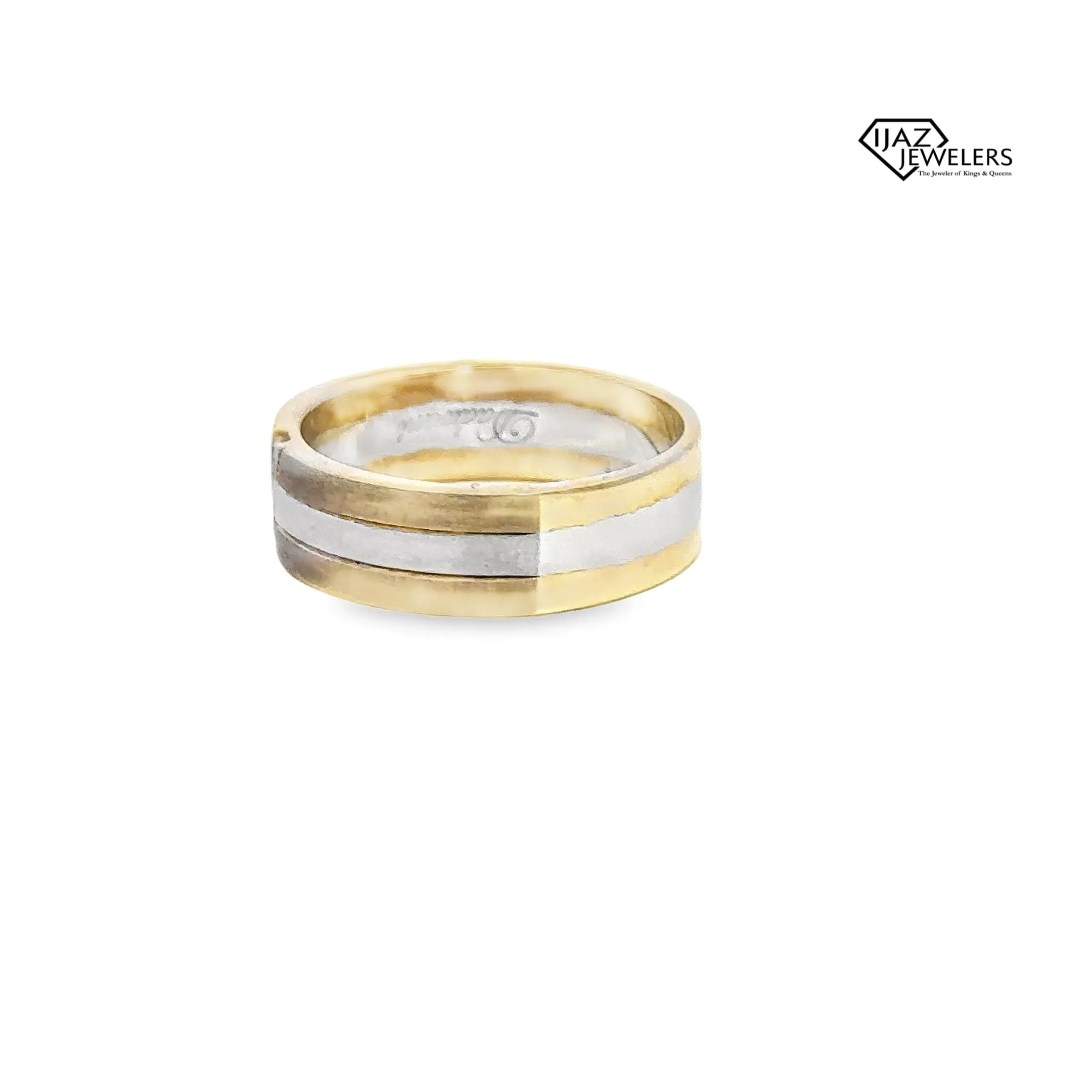 10K Gold Two Tone 0.10 Diamond Band