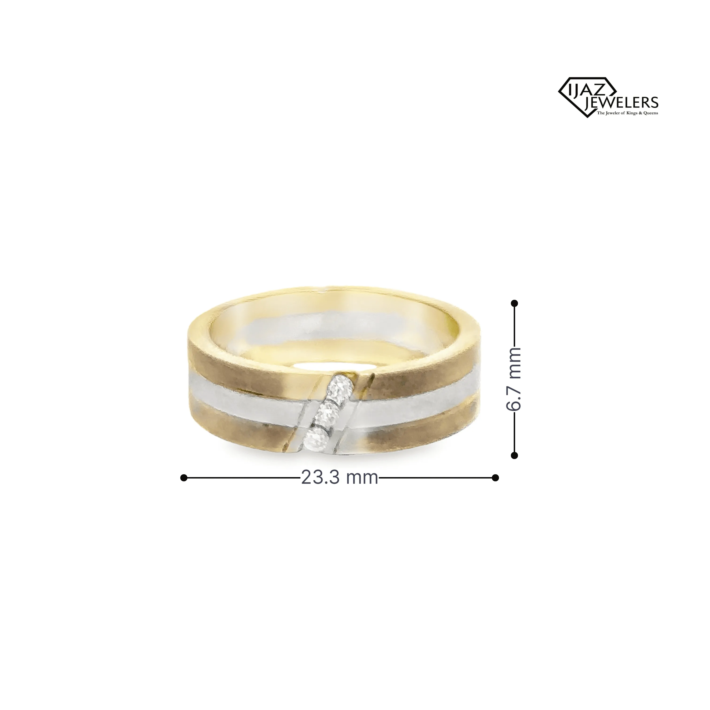 10K Gold Two Tone 0.10 Diamond Band