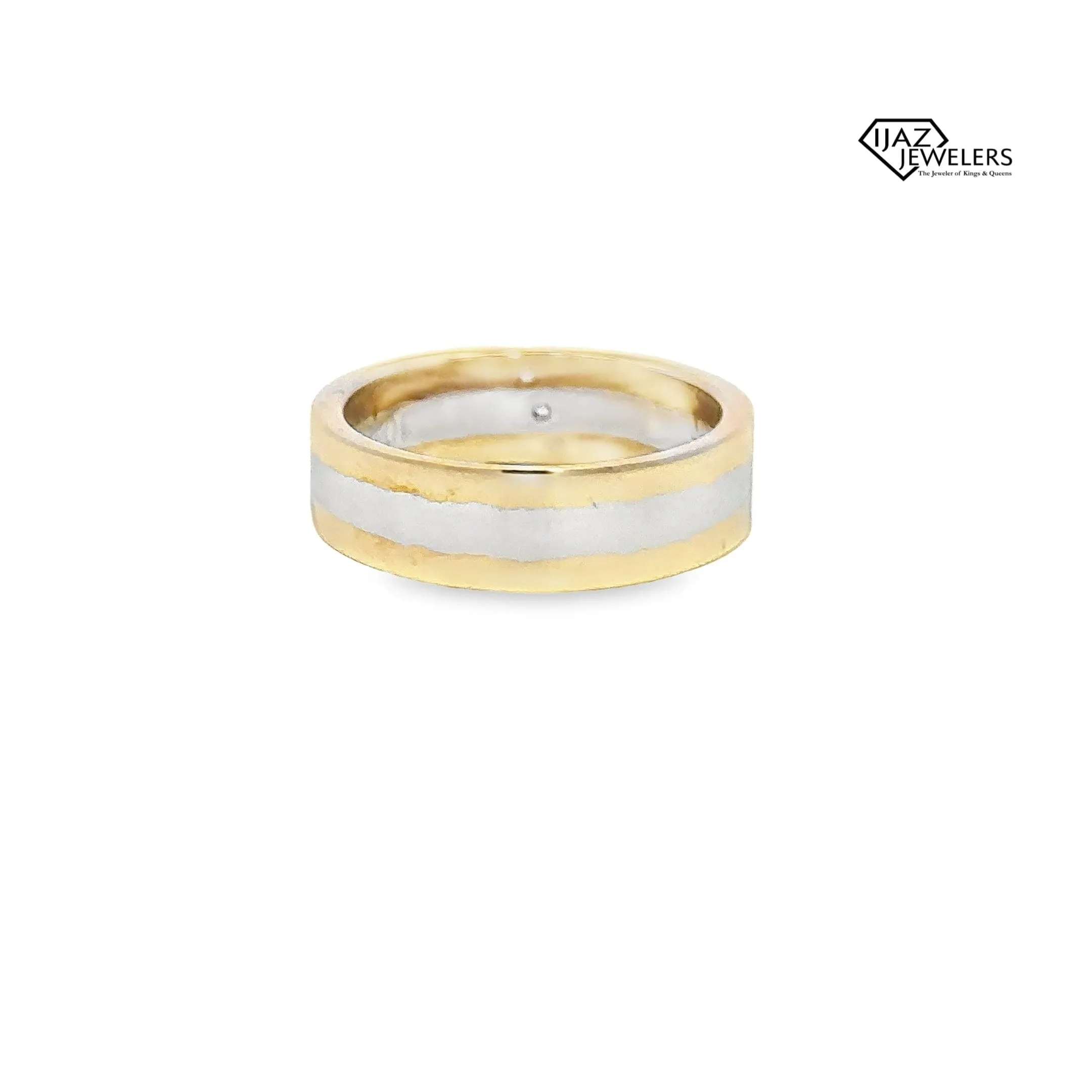 10K Gold Two Tone 0.10 Diamond Band