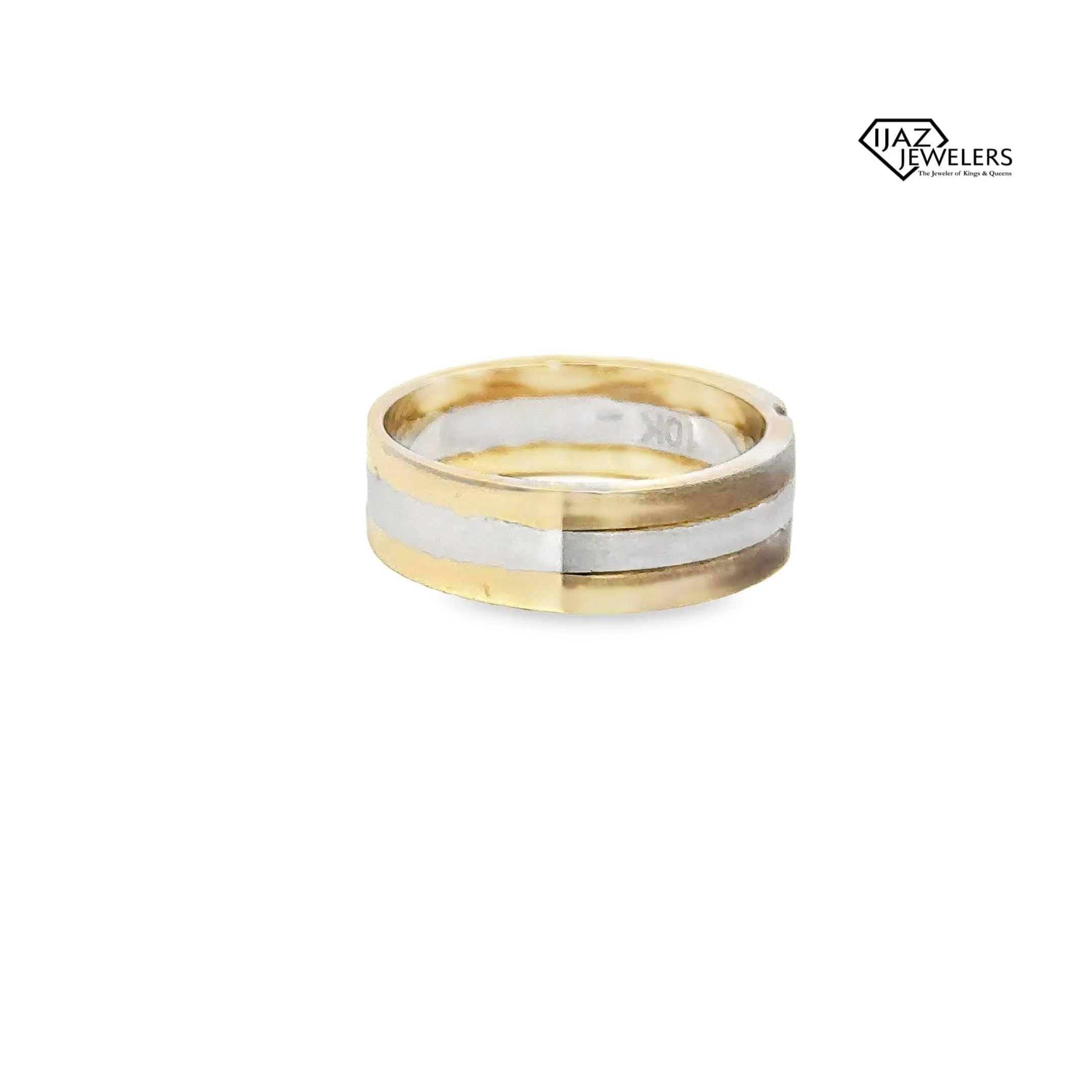 10K Gold Two Tone 0.10 Diamond Band