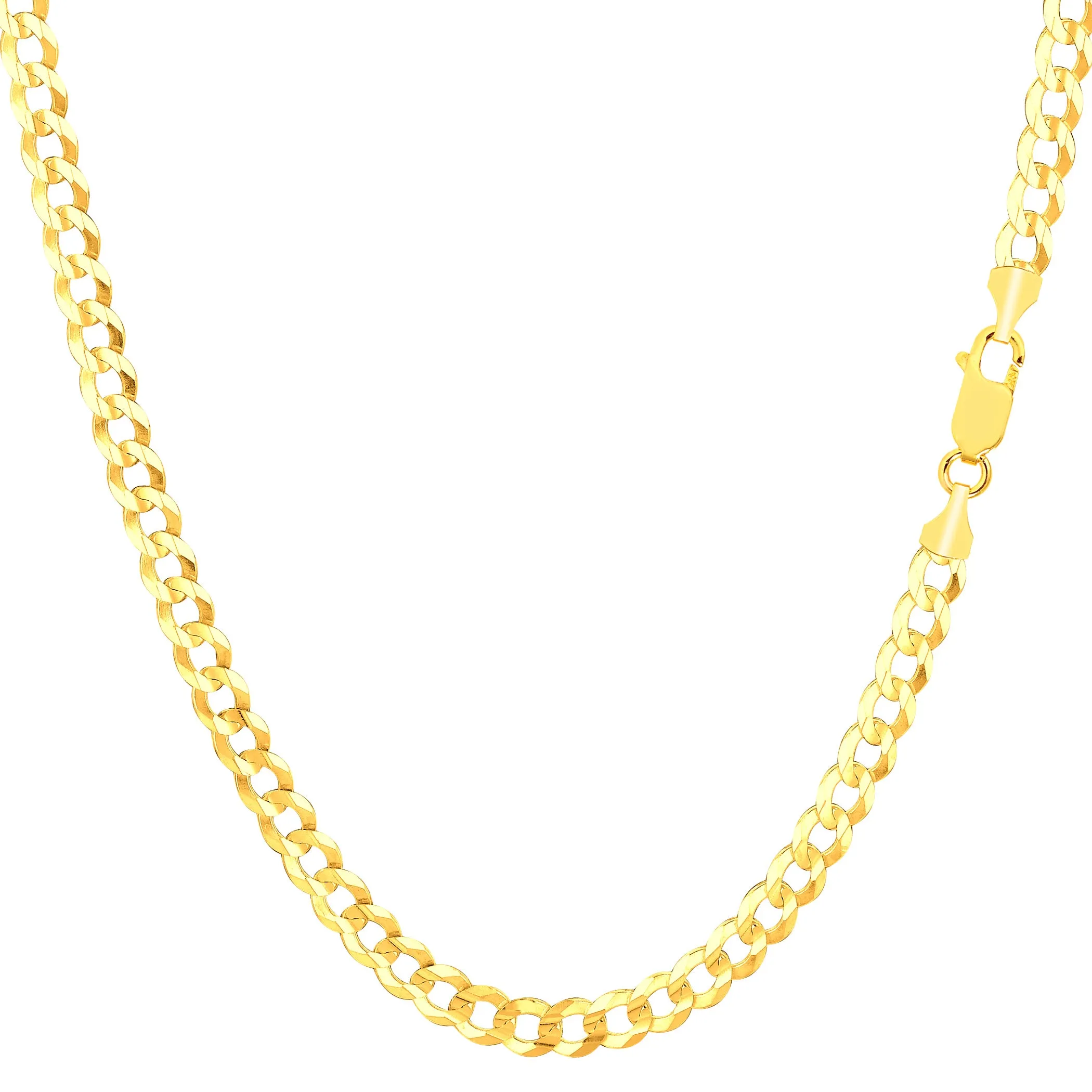 10k Yellow Gold Comfort Curb Chain Necklace, 3.6mm