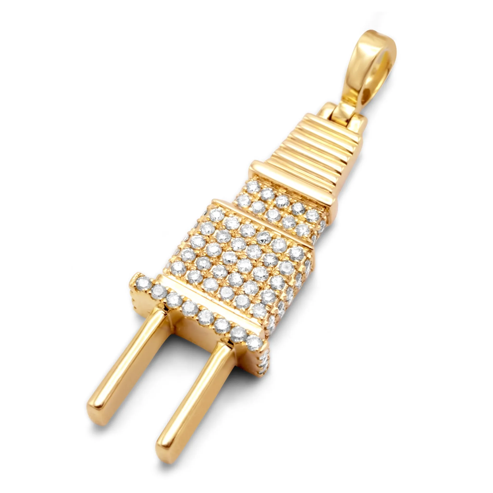 10k Yellow Gold Plug Diamond Pendant 0.77ctw