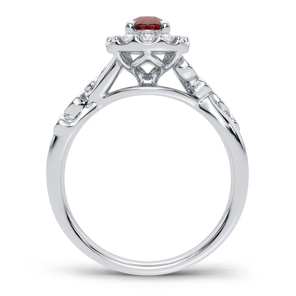 14K 0.28CT Diamond Ring Ruby