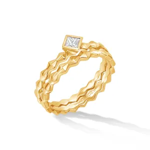 14k Brancusi Duo Narrative Ring Stack