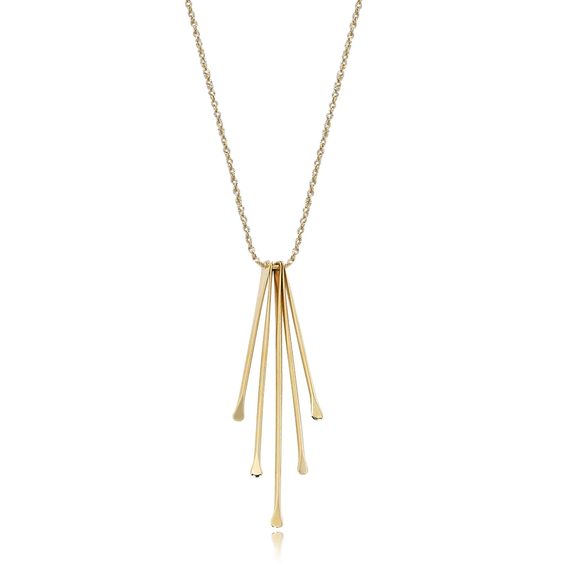 14k Gold Dangling Sticks Necklace