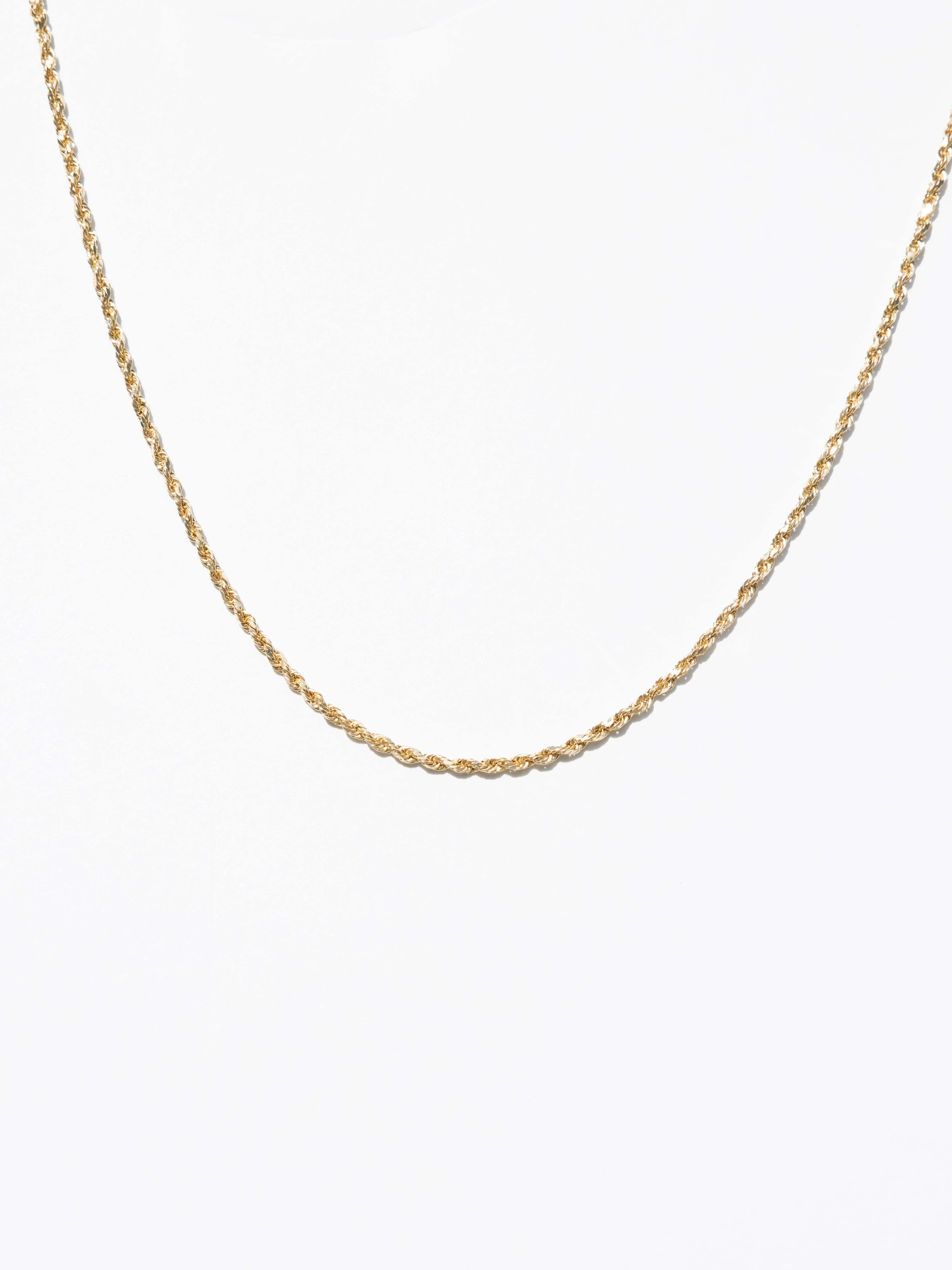 14K Gold Rope Chain Necklace