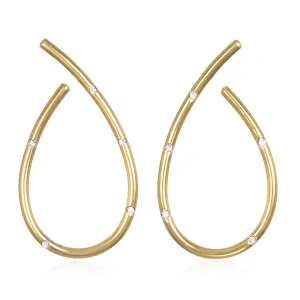 14k "J" Earrings with White Diamonds