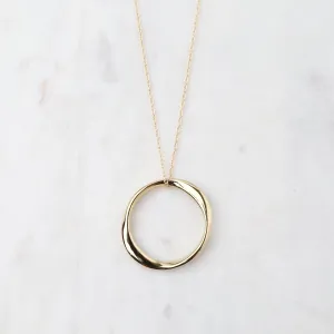 14K Yellow Gold Large Twisted Ring Necklace