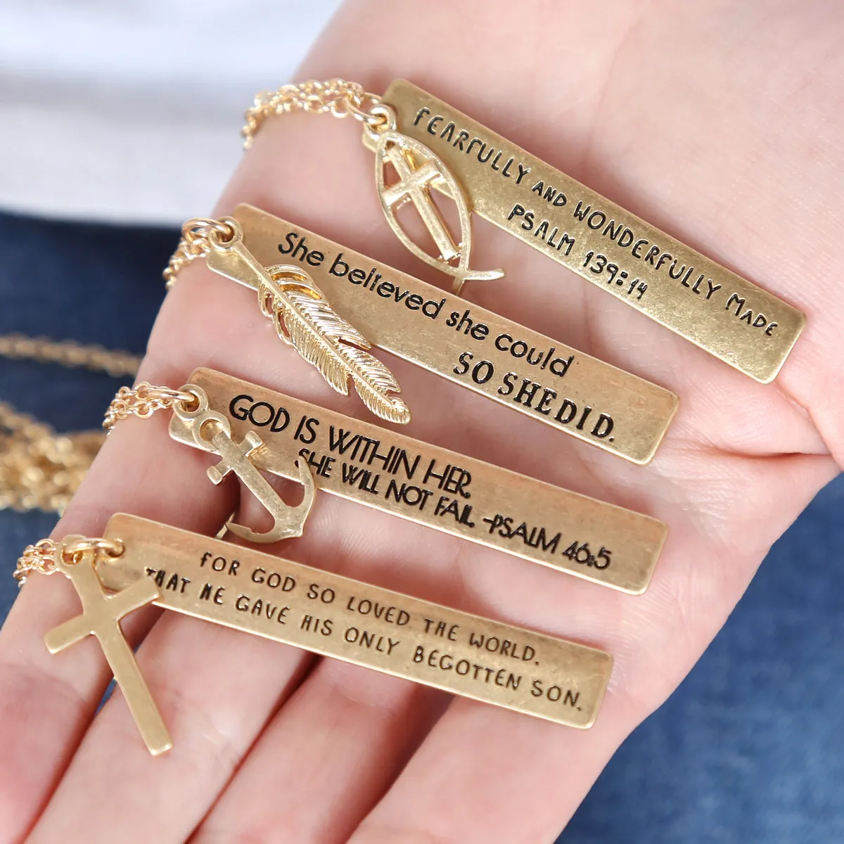 17158 - Psalm 46:5 Message Charm Necklace