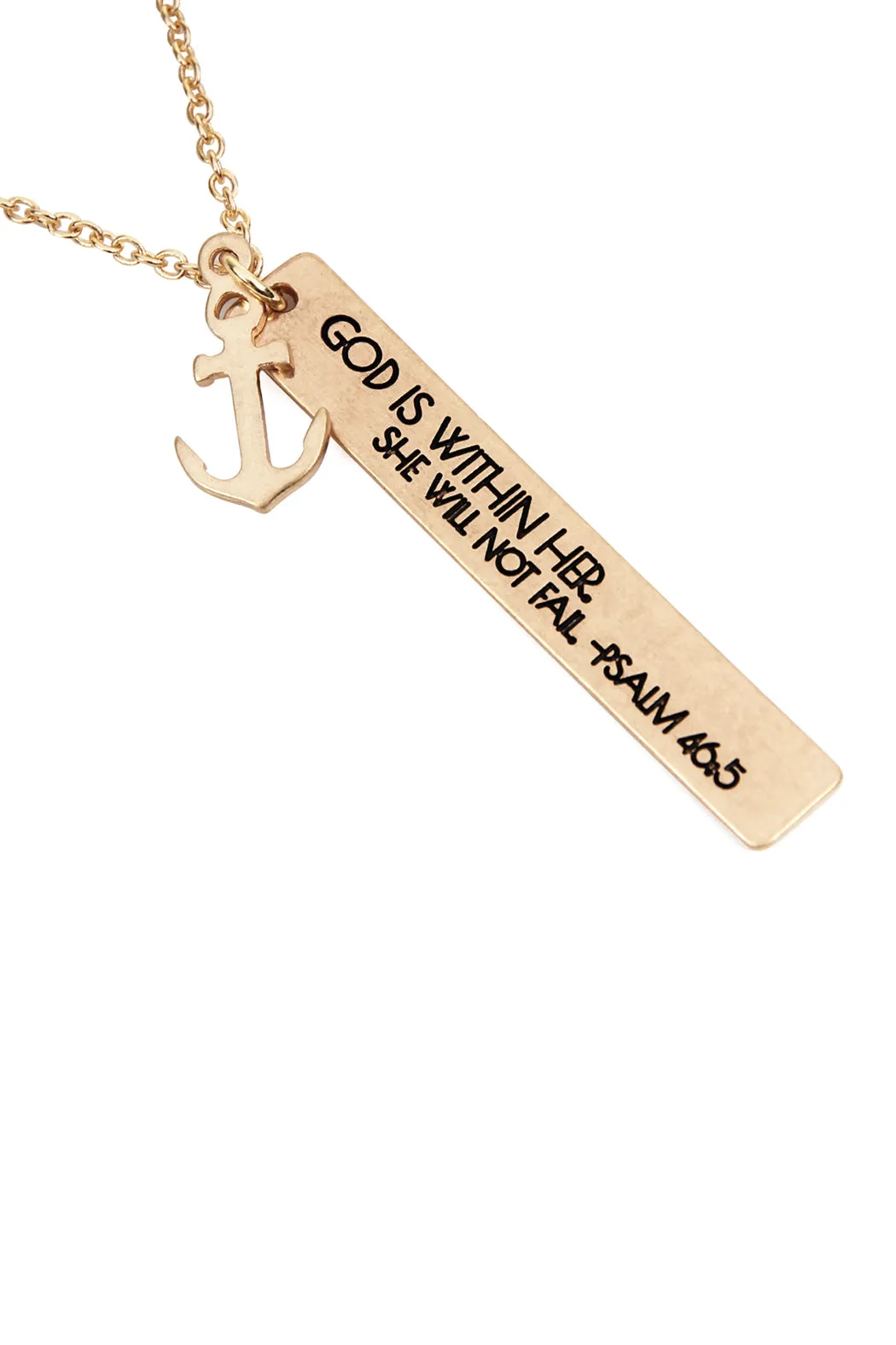 17158 - Psalm 46:5 Message Charm Necklace