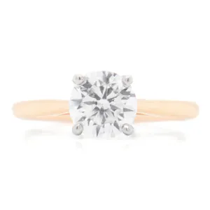 18k Rose Gold & Platinum Solitaire Ring