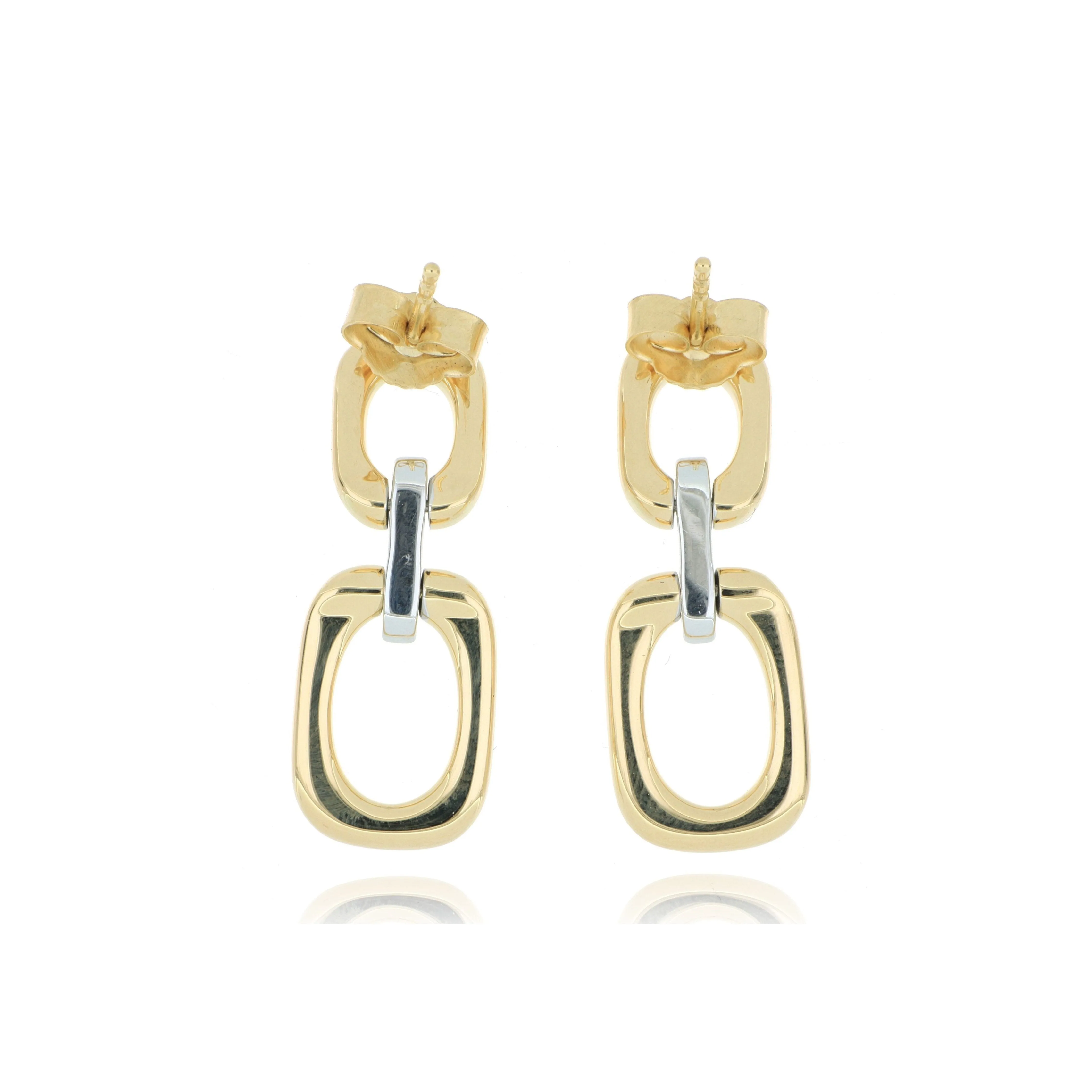 18k Yellow and White Gold Diamond Fashion Earrings