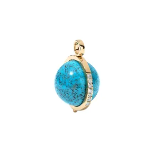 18KY Turquoise Deluxe 'Cosmic Spinner' Ball Charm