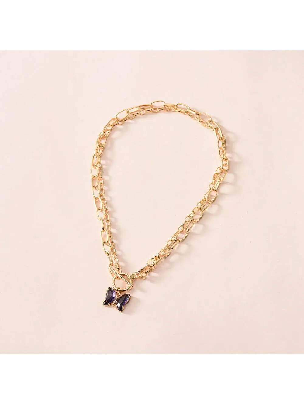 1pc Simple Punk Style Thick Chain Necklace For Women