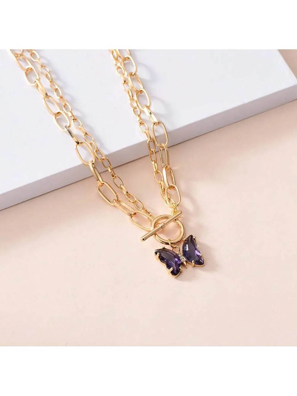 1pc Simple Punk Style Thick Chain Necklace For Women