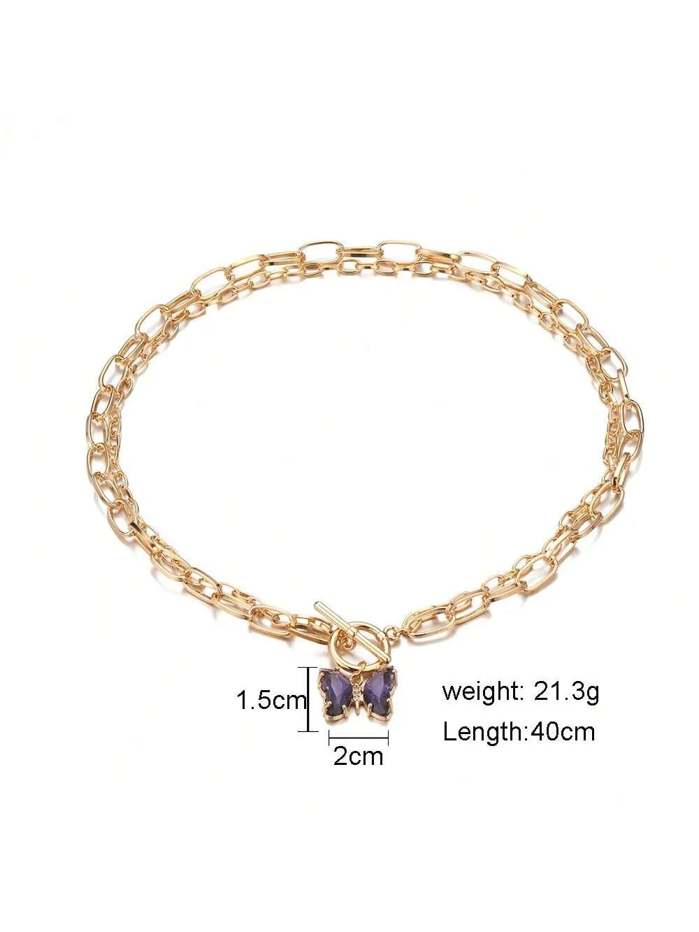 1pc Simple Punk Style Thick Chain Necklace For Women