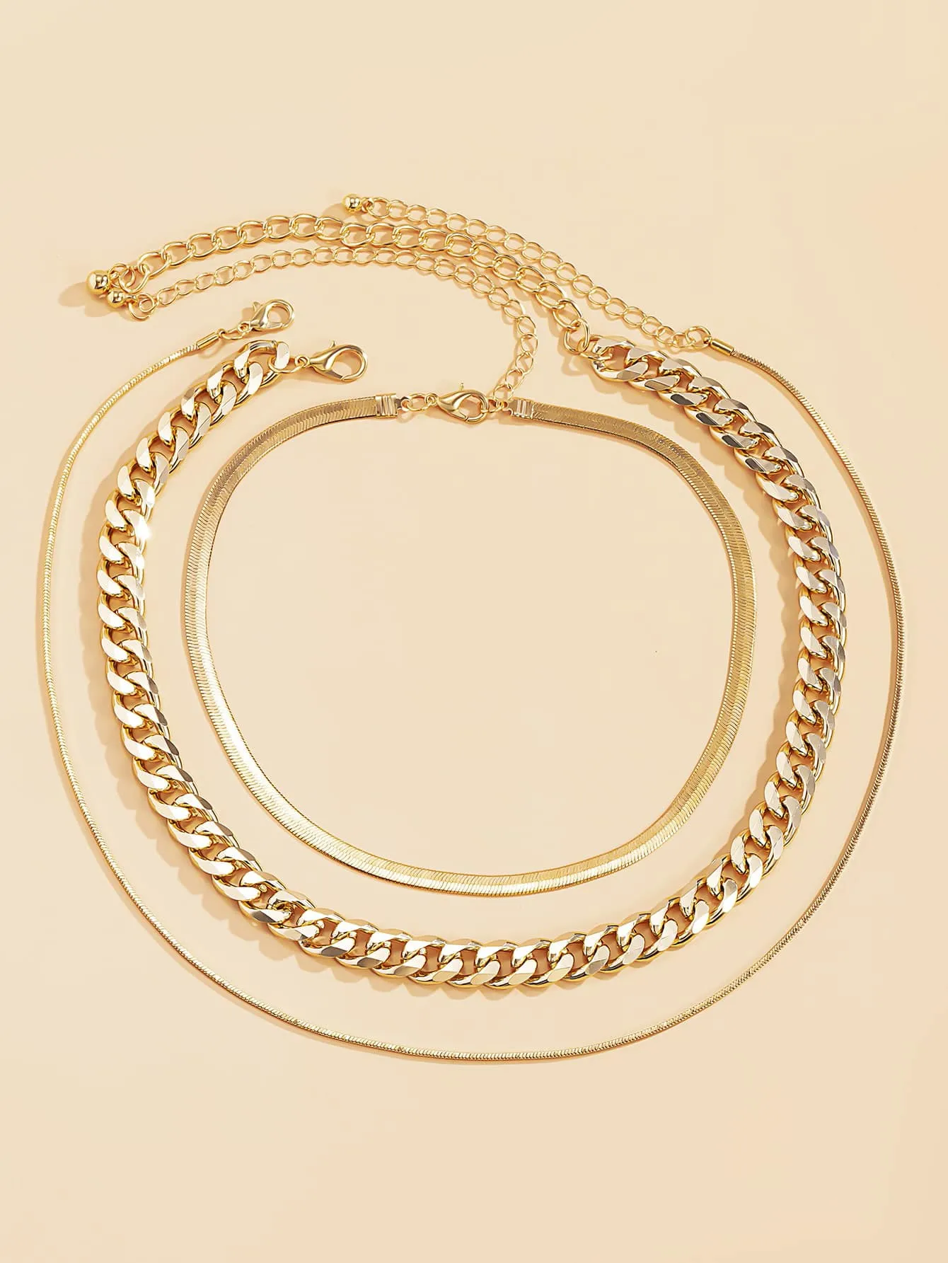 1pc Simple Punk Style Thick Chain Necklace For Women