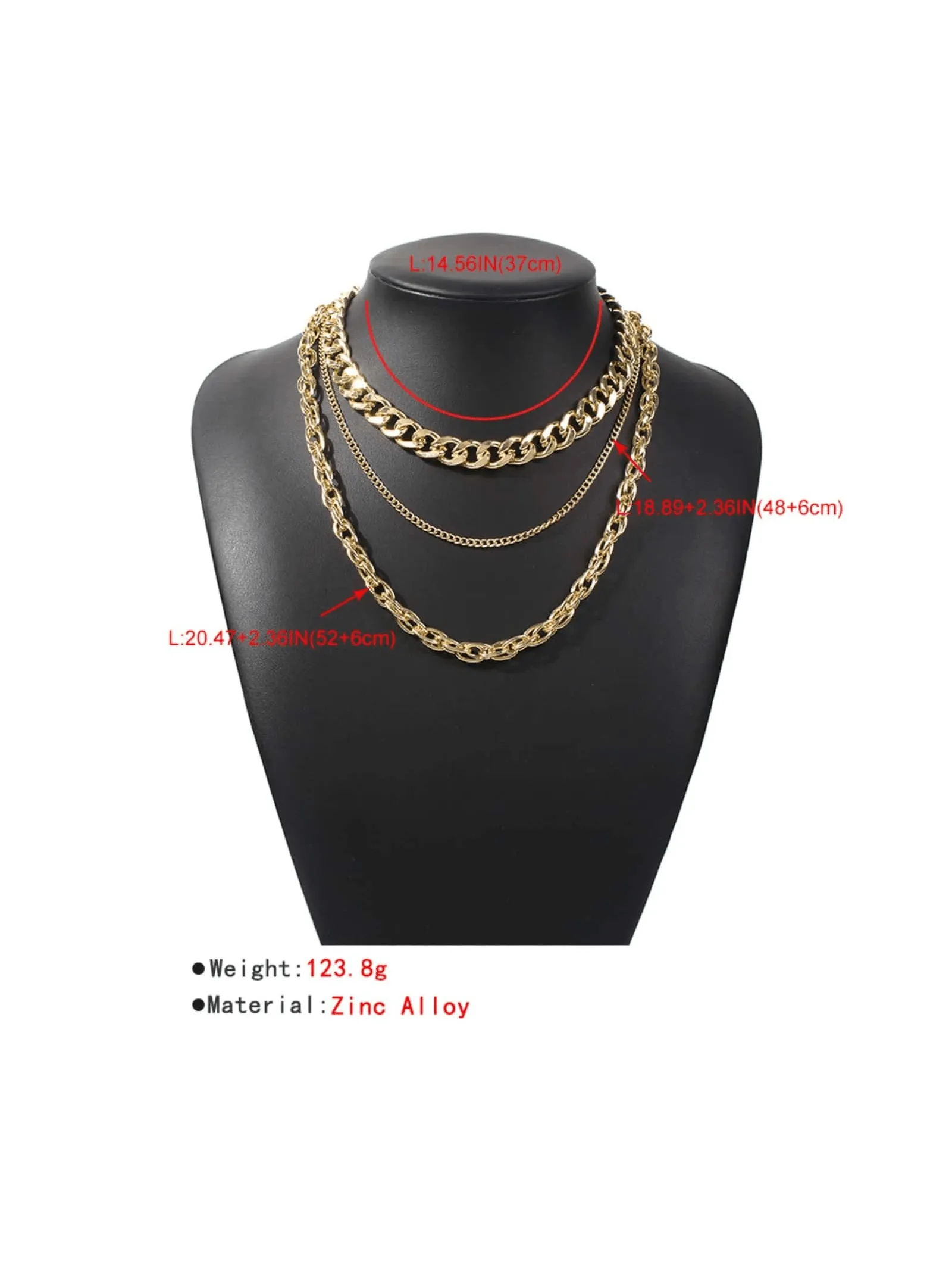 1pc Simple Punk Style Thick Chain Necklace For Women