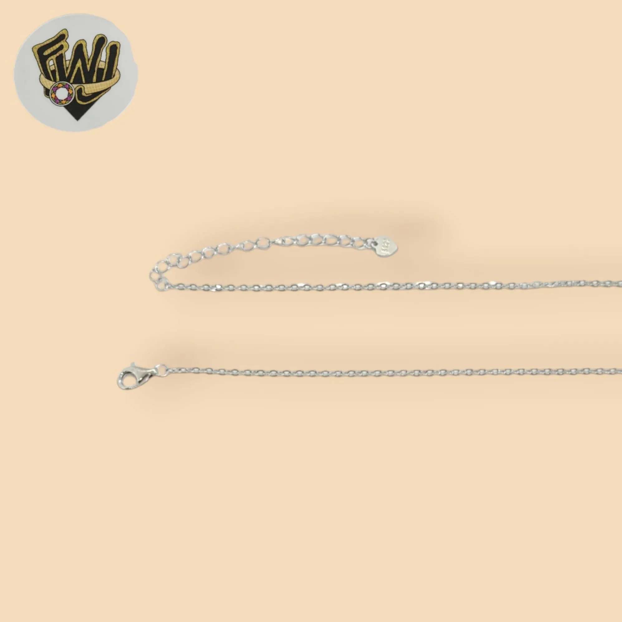 (2-66098) 925 Sterling Silver - 1mm Link Zircon Necklace.