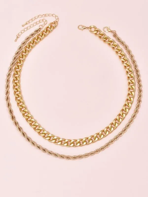 2pcs Simple Chain Necklace for Women