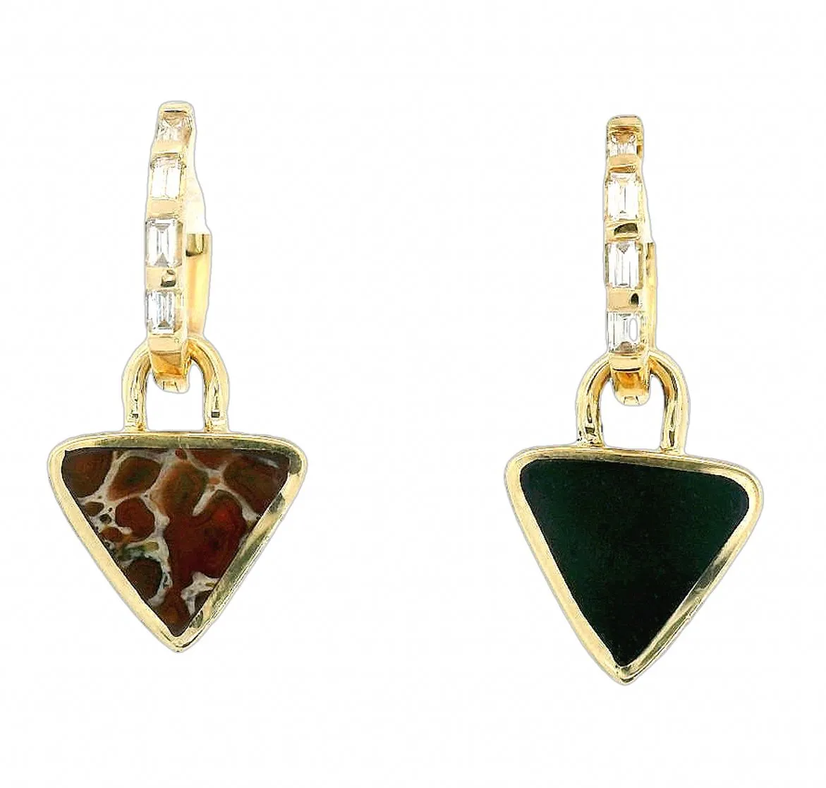 3-In-1 Reversible Giza Earrings - Dinosaur Bone & Black Jade