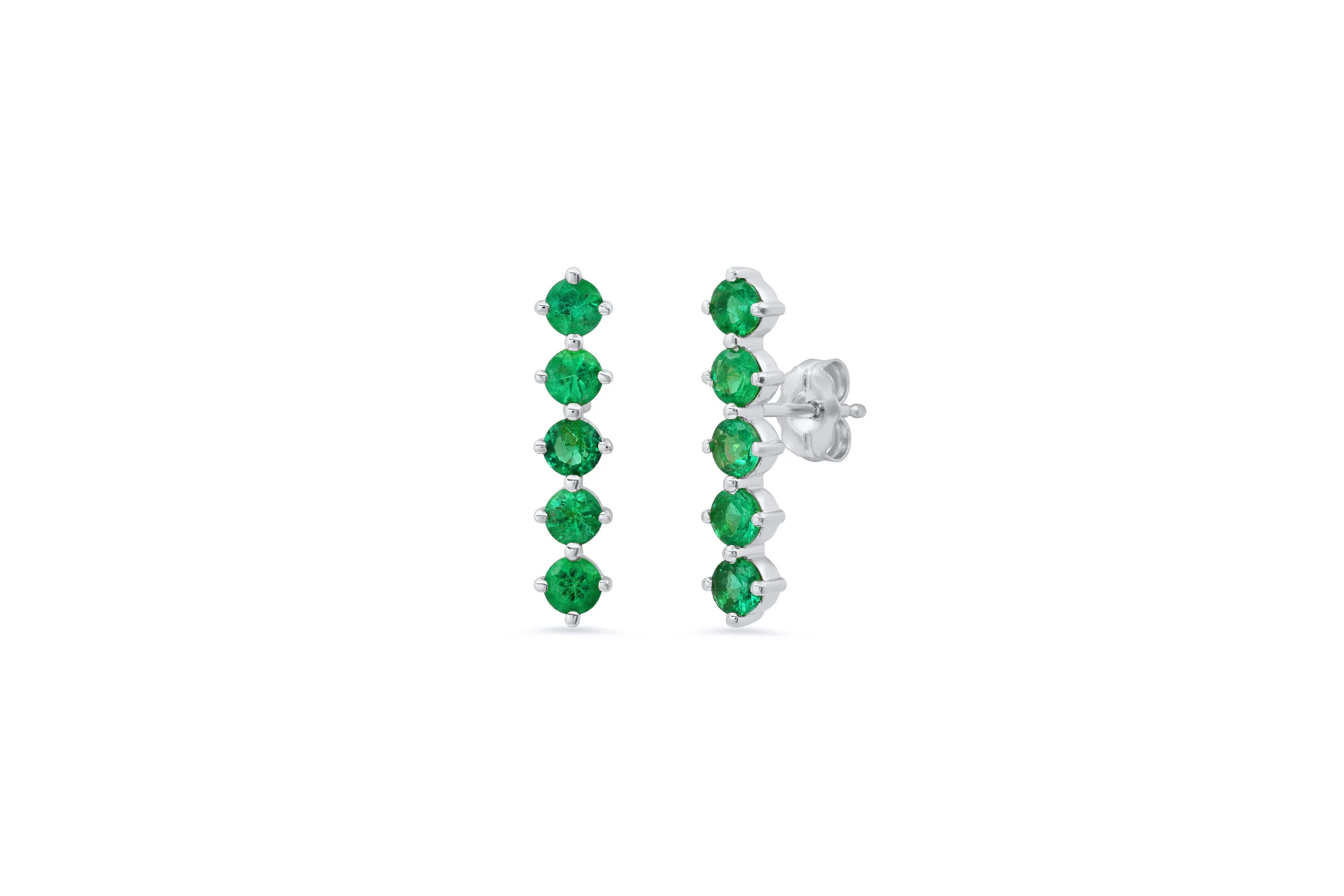 5 Emerald Stud Earrings