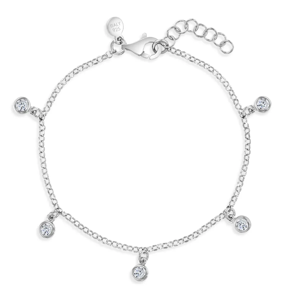 6"-7" Multi Charm Women's Bracelet - Sterling Silver