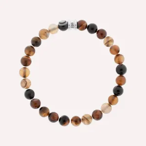 8mm Round Gemstone Bracelet Crazy Lace Agate