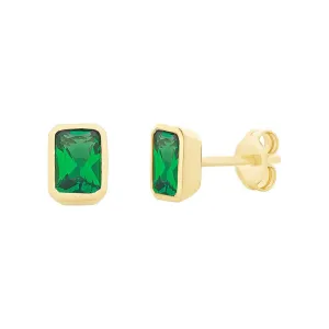 9CT Created Emerald Studs M3147