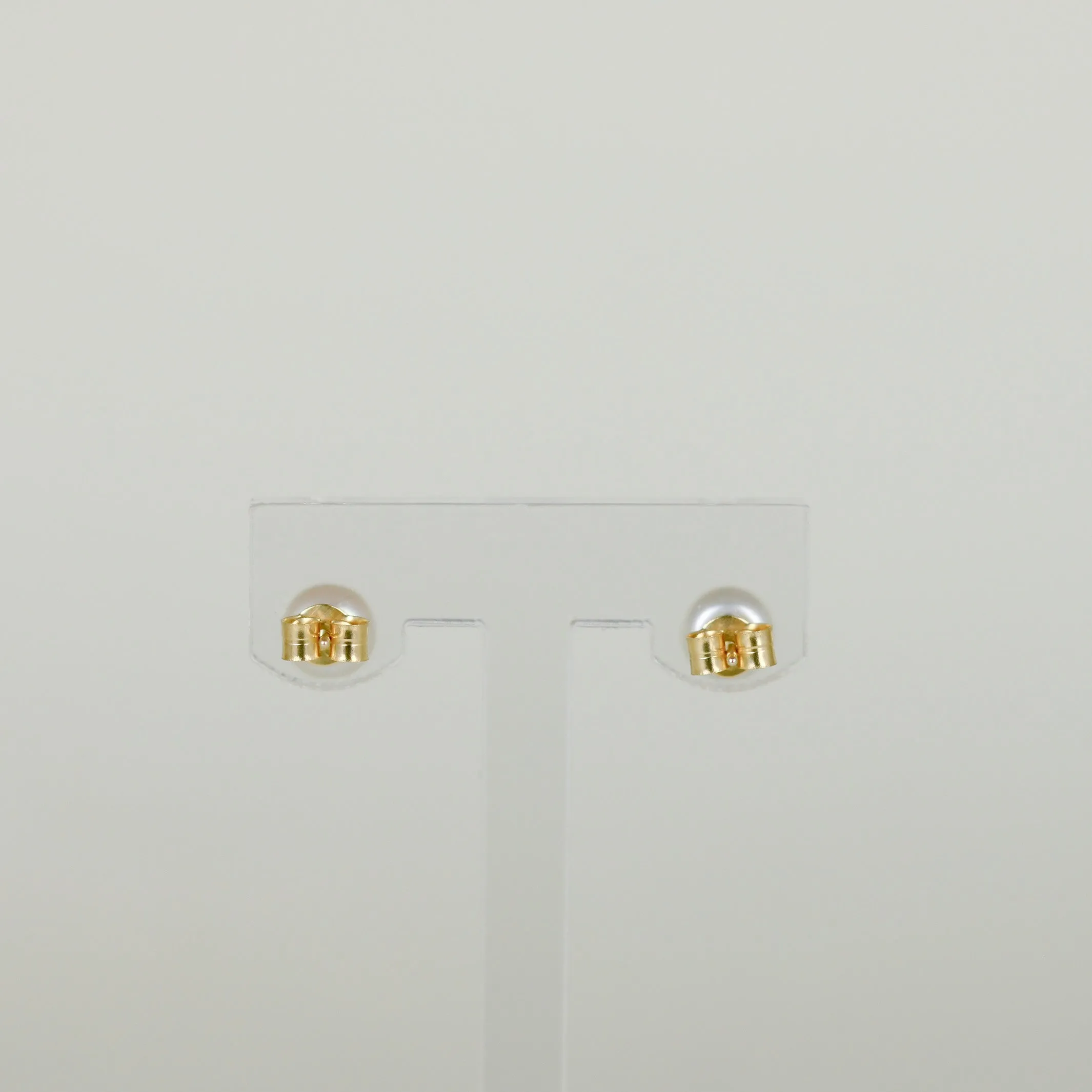 9ct Yellow Gold 6mm Button Freshwater Pearl Stud Earrings