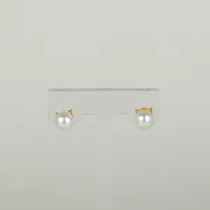 9ct Yellow Gold 6mm Button Freshwater Pearl Stud Earrings