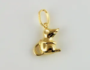 9ct Yellow Gold Mouse Pendant Charm