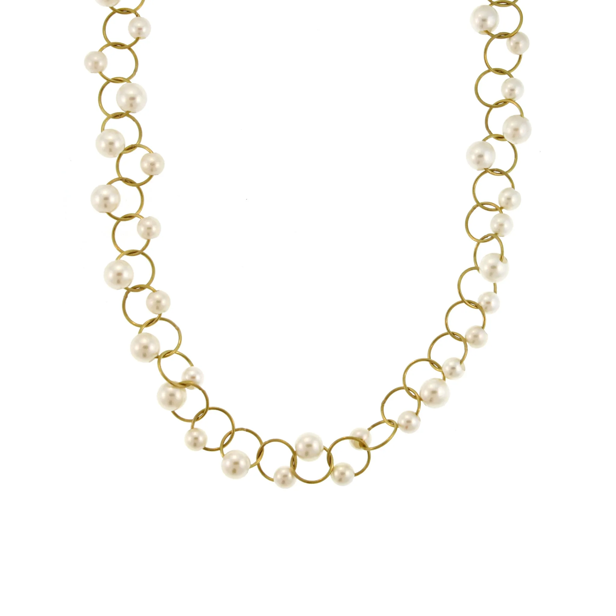 An Akoya Pearl Lace Collar Necklace