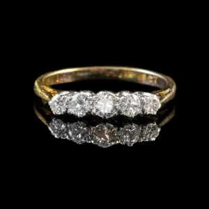 Antique Edwardian Diamond Ring 18Ct Gold Platinum Circa 1910