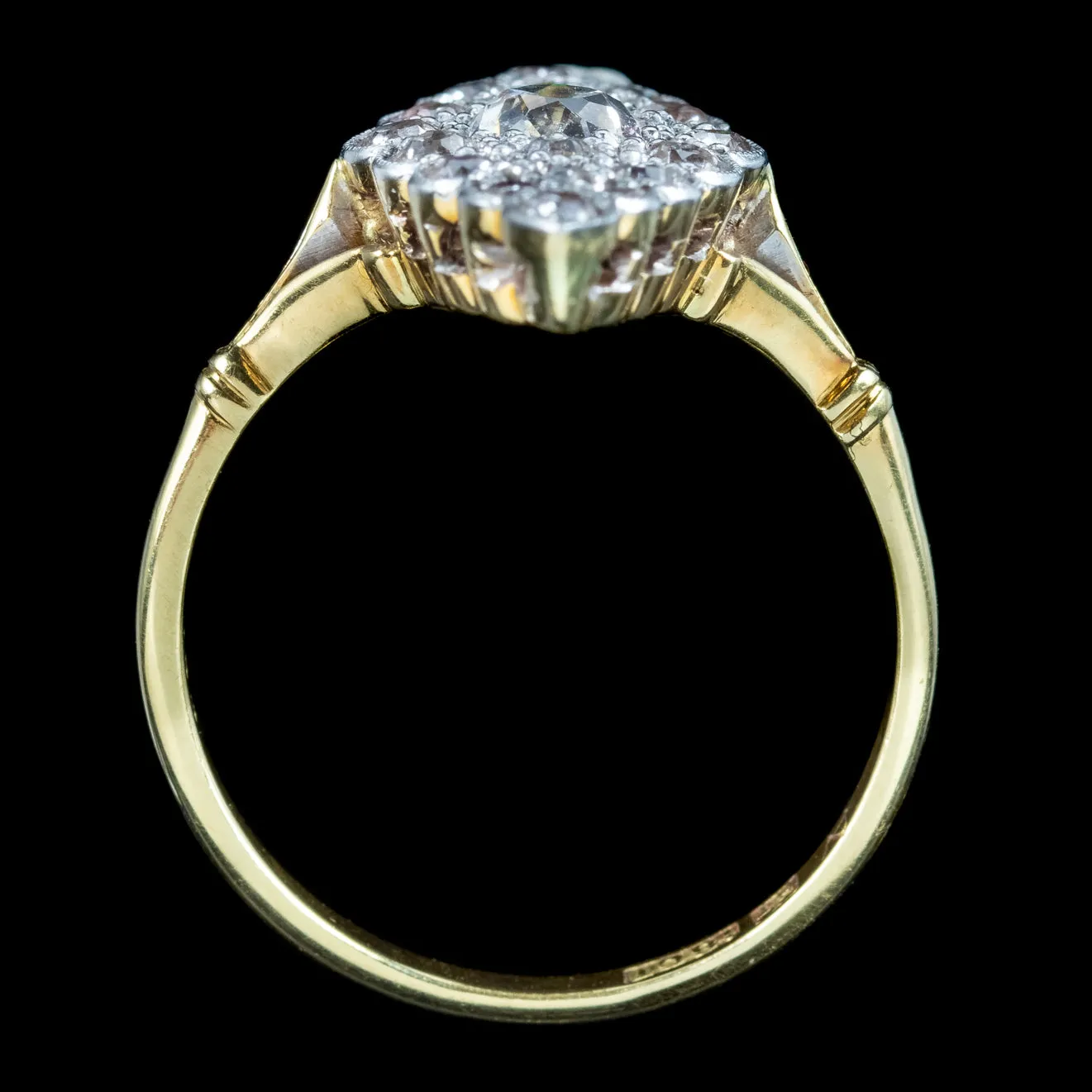 Antique Victorian Diamond Navette Cluster Ring 1.4ct Total