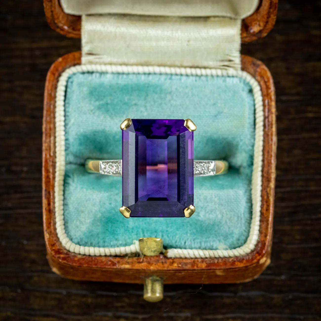 Art Deco Amethyst Diamond Ring 6.5ct Amethyst Circa 1930