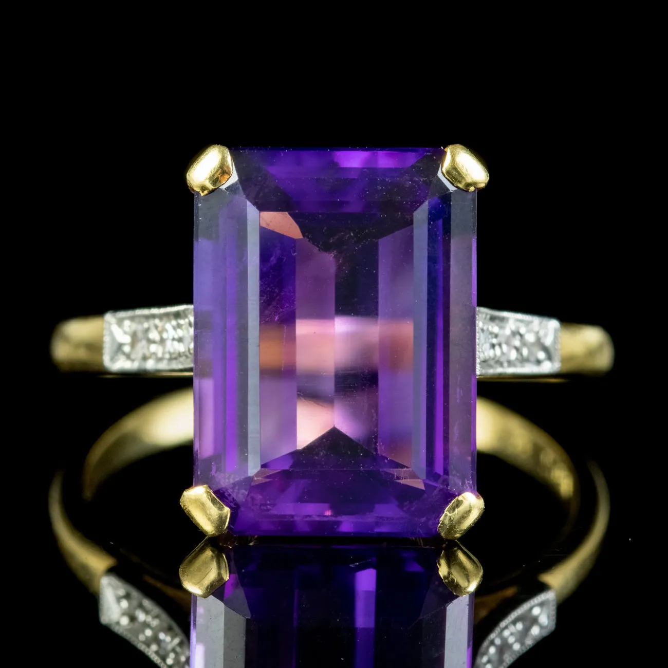 Art Deco Amethyst Diamond Ring 6.5ct Amethyst Circa 1930