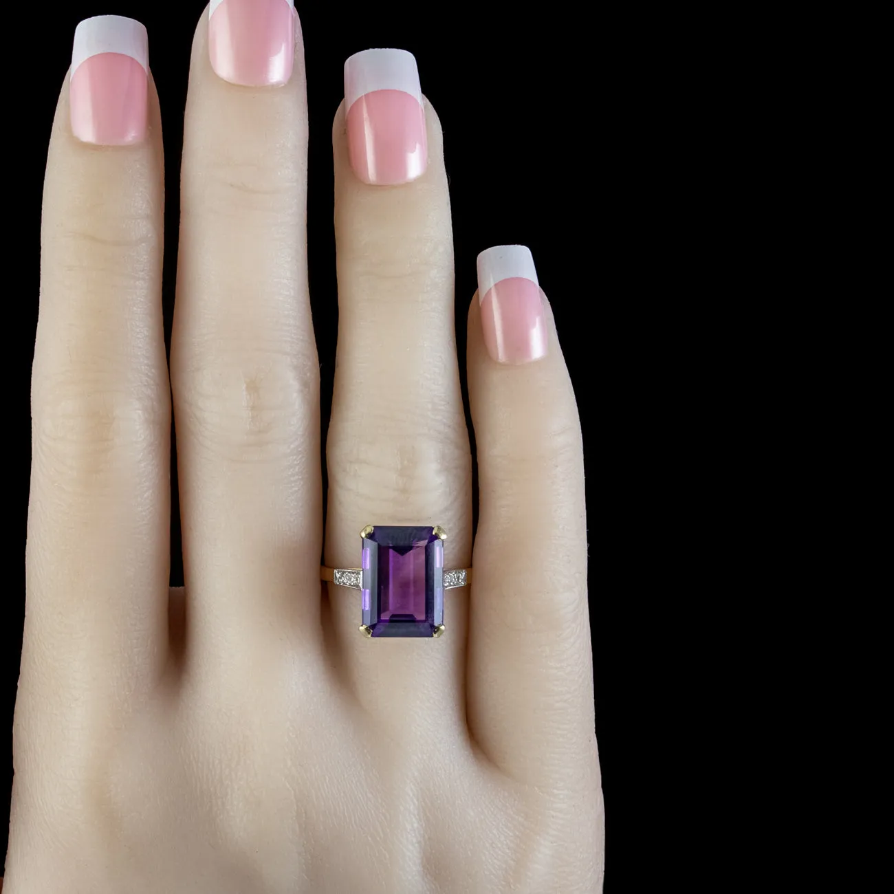 Art Deco Amethyst Diamond Ring 6.5ct Amethyst Circa 1930