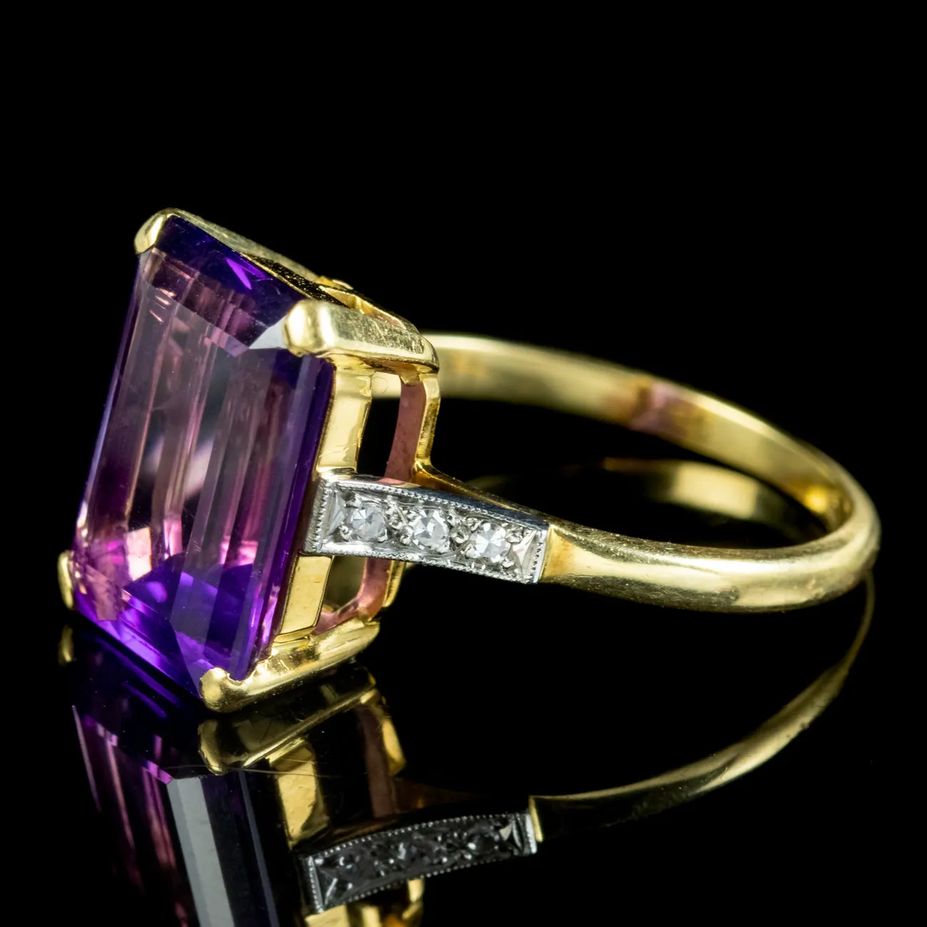 Art Deco Amethyst Diamond Ring 6.5ct Amethyst Circa 1930