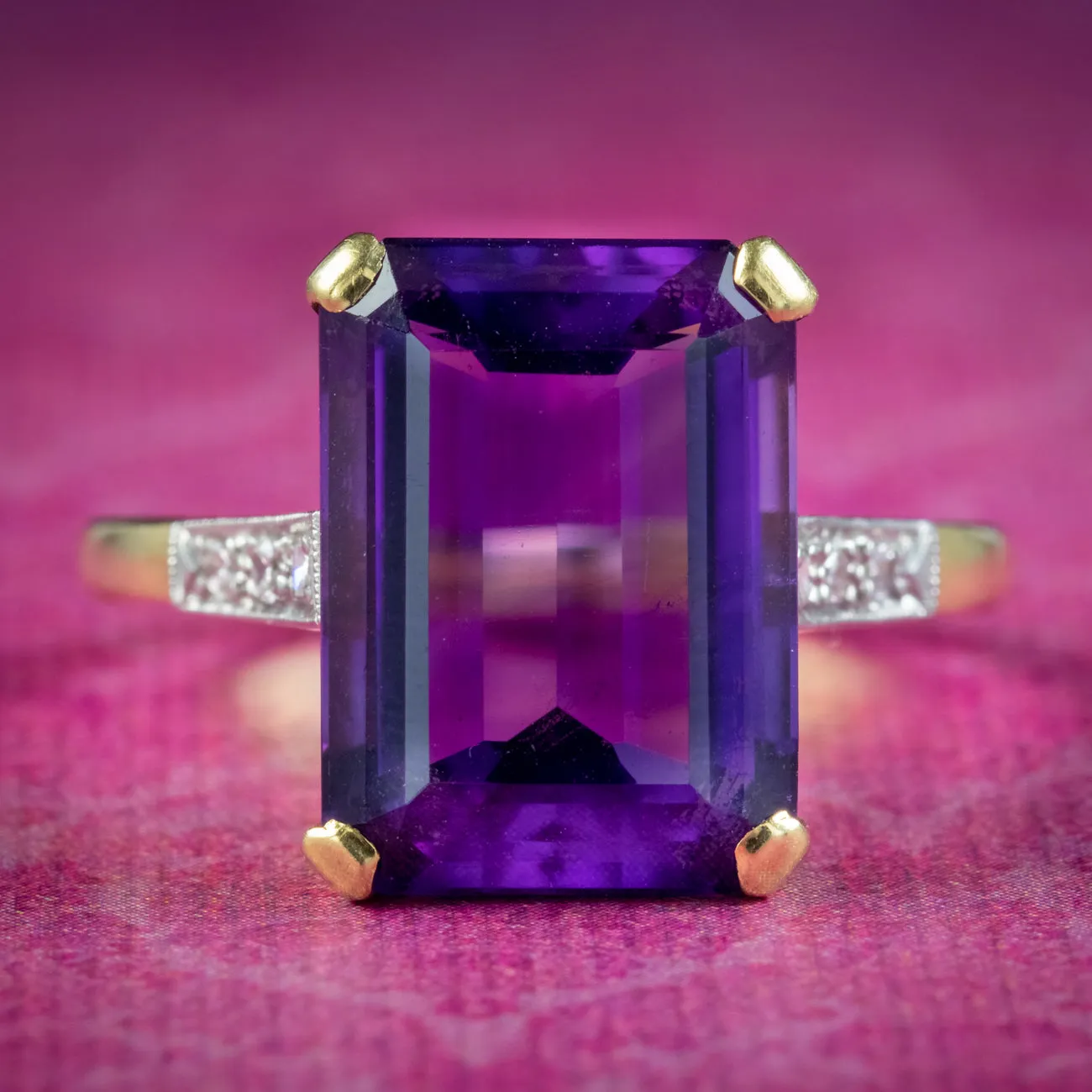 Art Deco Amethyst Diamond Ring 6.5ct Amethyst Circa 1930