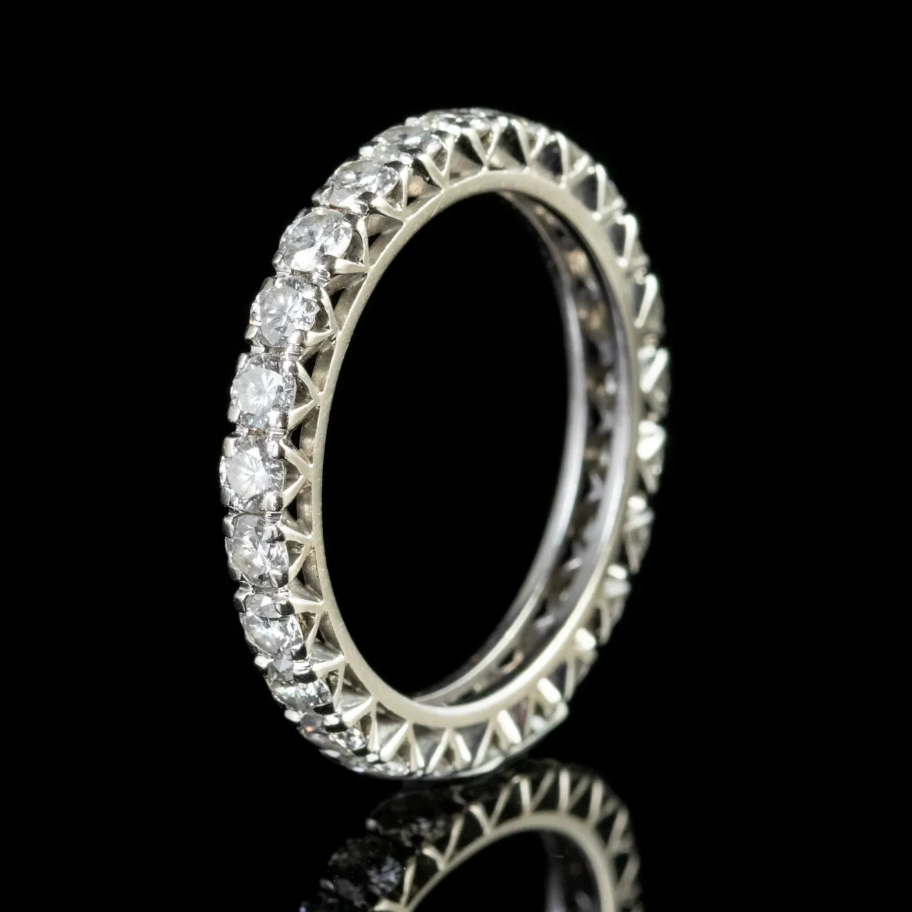 Art Deco Diamond Full Eternity Ring Platinum 1.70Ct Of Diamond Circa 1930