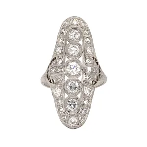 Art Deco Diamond Platinum Ring