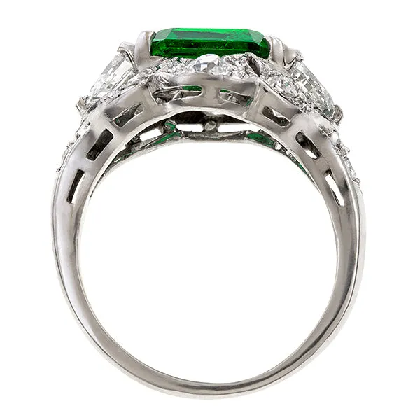 Art Deco Emerald & Diamond Ring, 1.82ct.