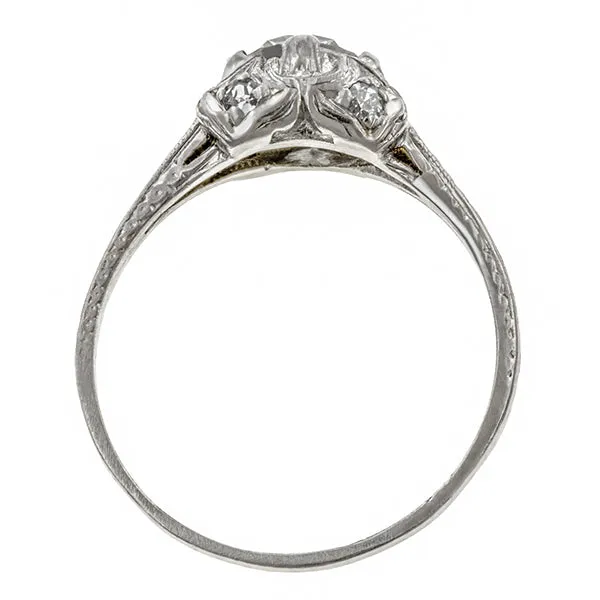 Art Deco Engagement Ring, Old European Cut 0.43ct.