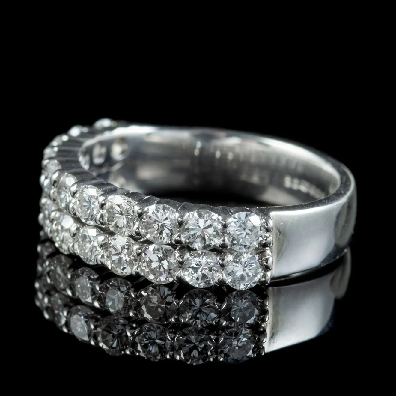 Art Deco Style Diamond Half Eternity Ring Platinum 1.76ct Of Diamond