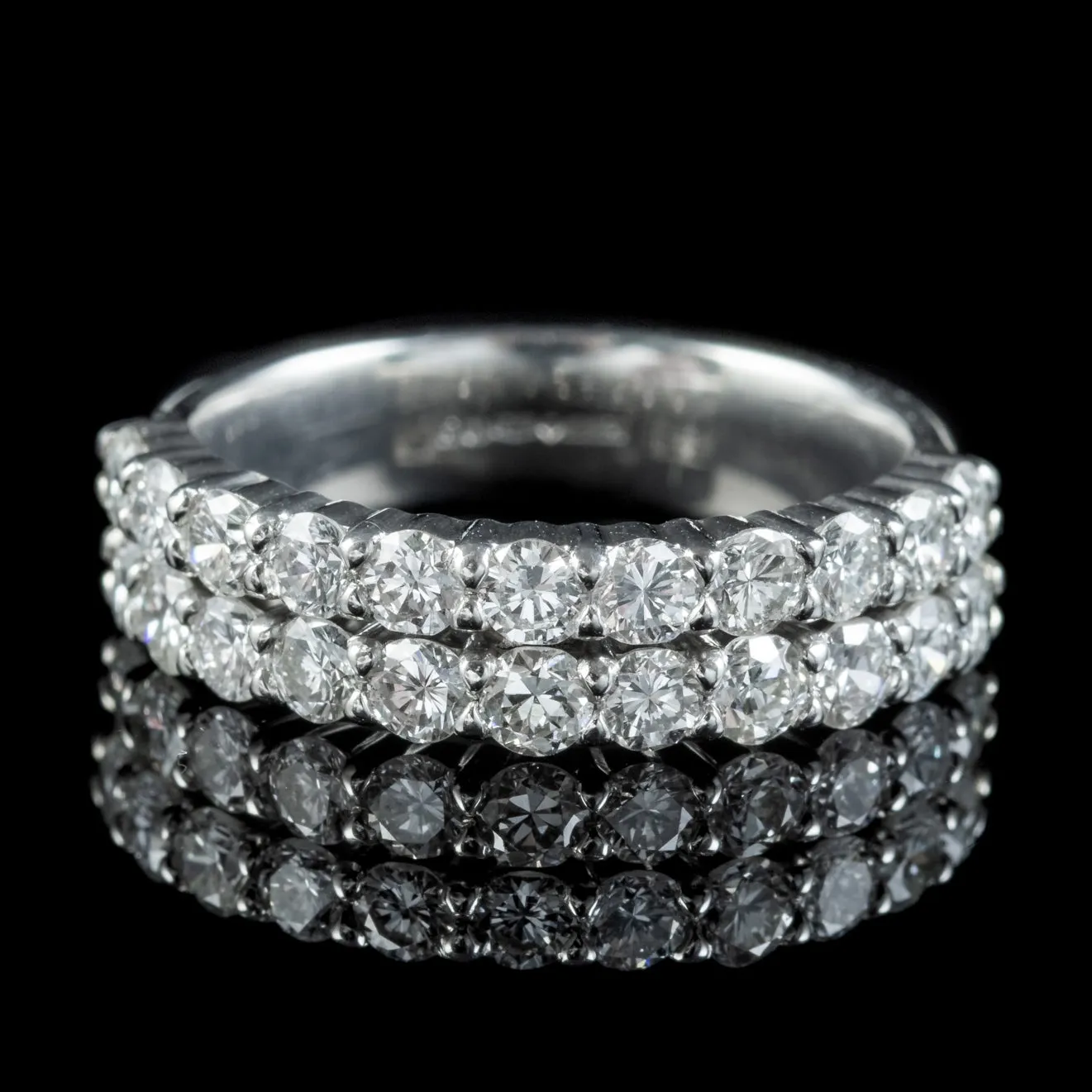 Art Deco Style Diamond Half Eternity Ring Platinum 1.76ct Of Diamond