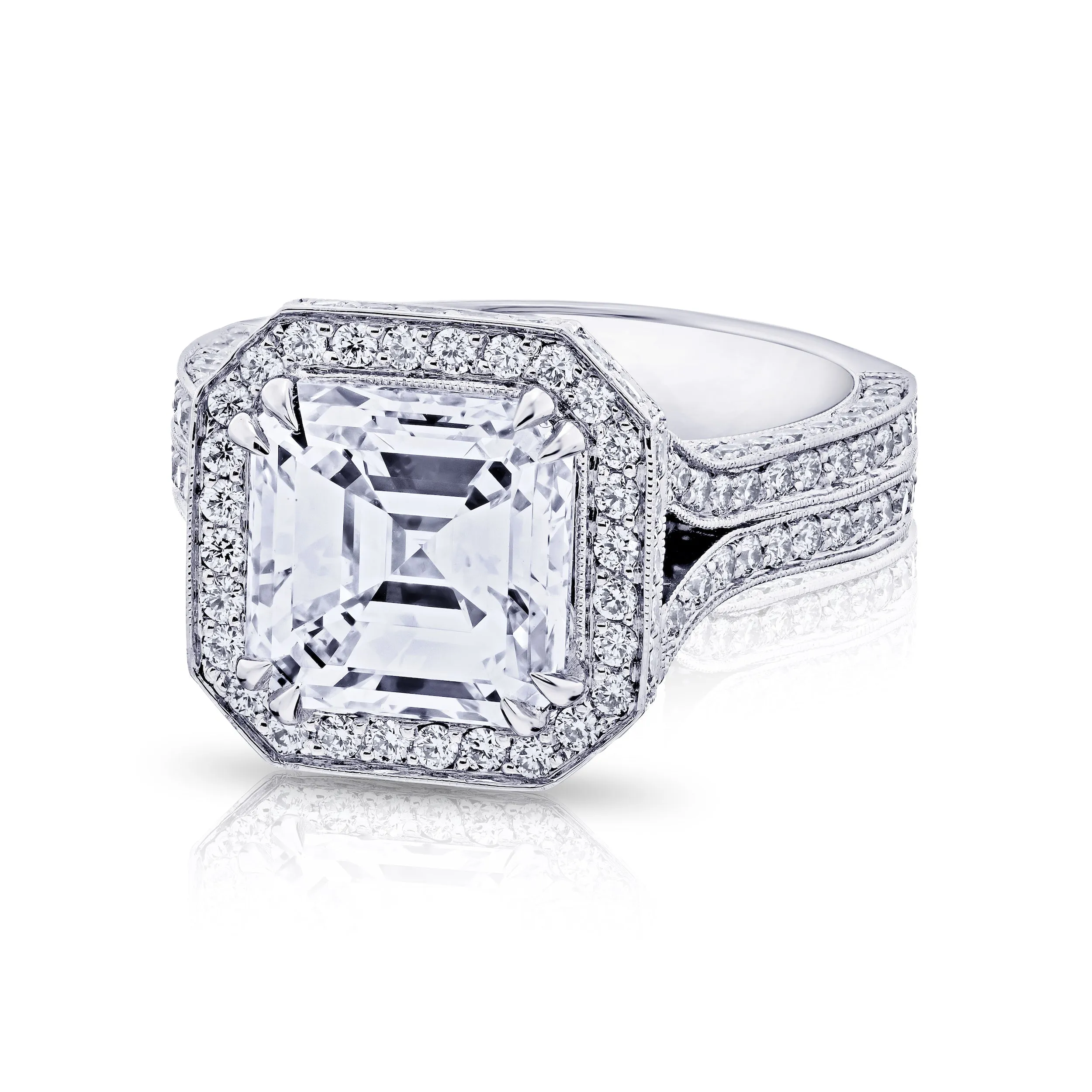 Asscher Cut Diamond Ring, 4 CT