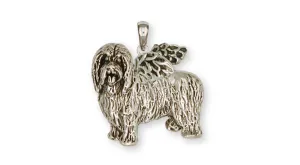 Bearded Collie Angel Pendant Handmade Sterling Silver Dog Jewelry BCL1-AP